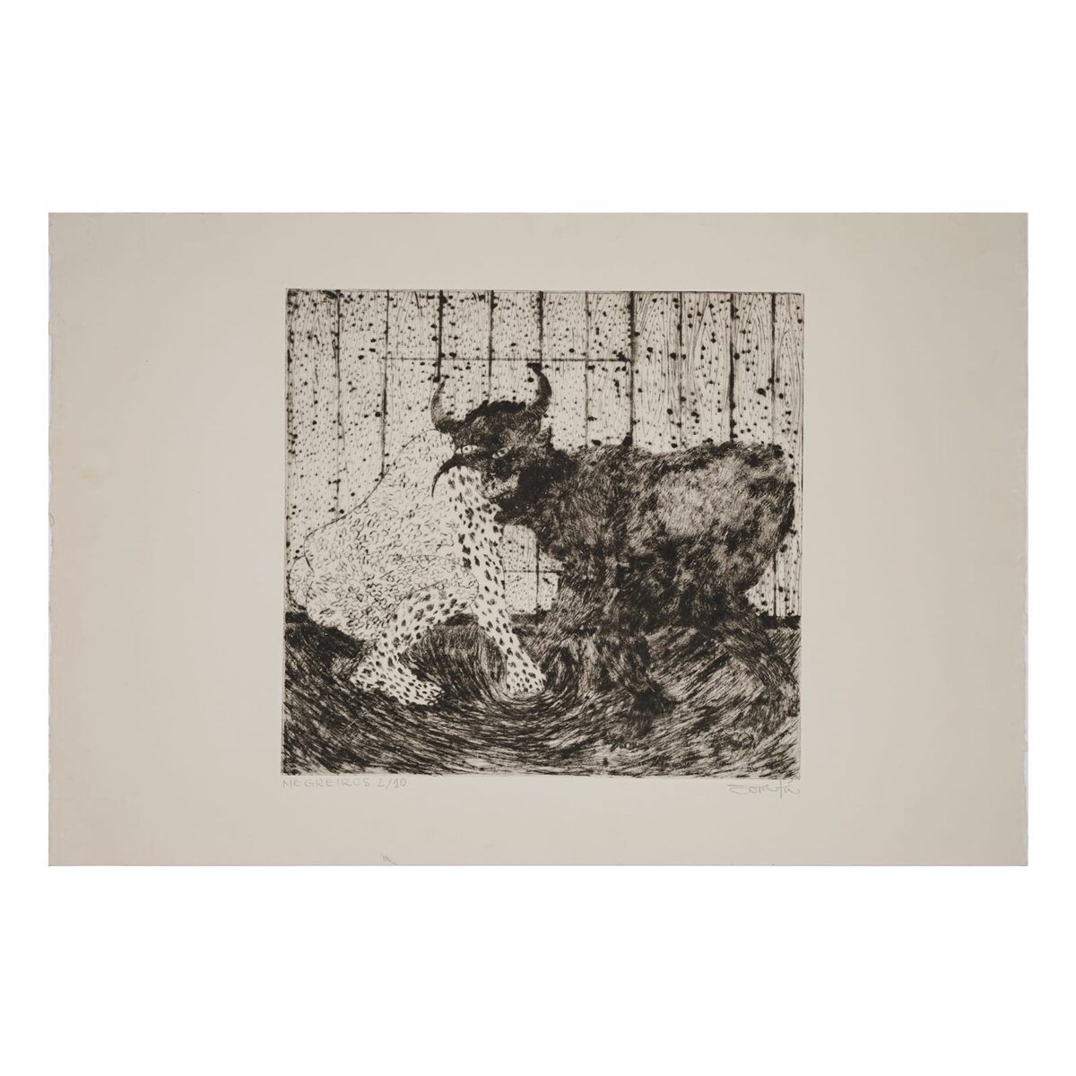 Gravura em metal do artista Josafá Neves