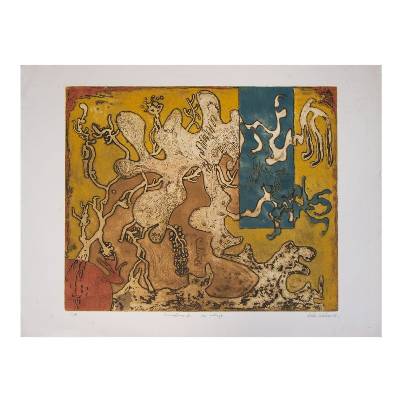 Gravura em metal da artista Lêda Watson