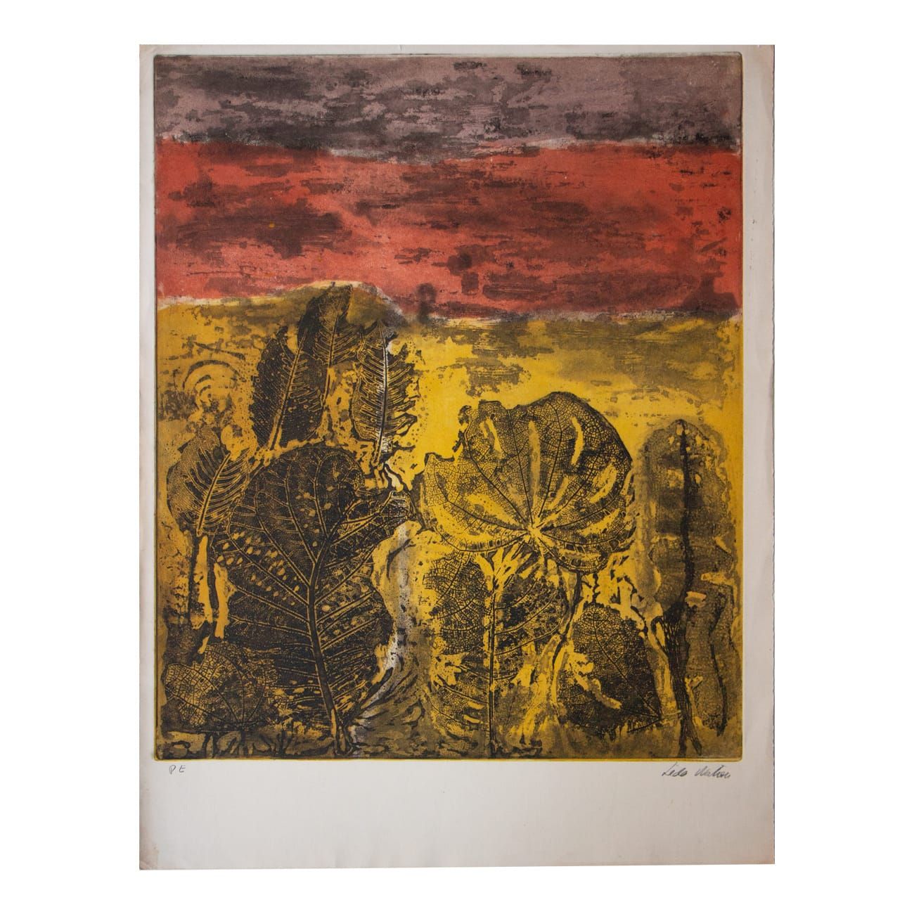 Gravura em metal da artista Lêda Watson