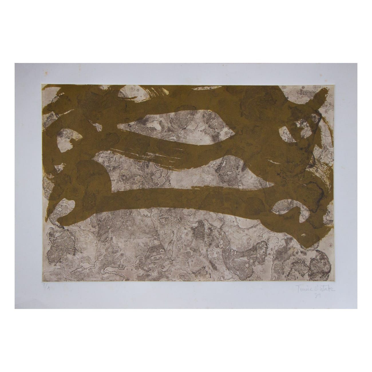 Gravura em metal da artista Tomie Ohtake