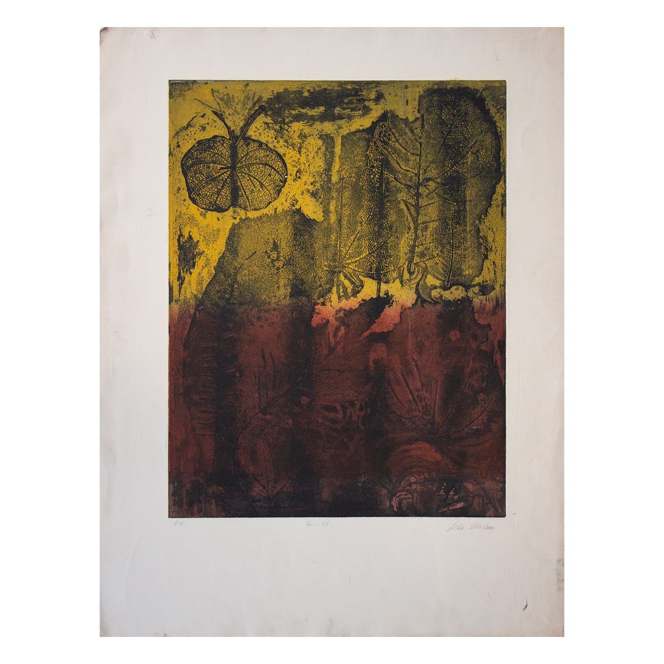 Gravura em metal da artista Lêda Watson