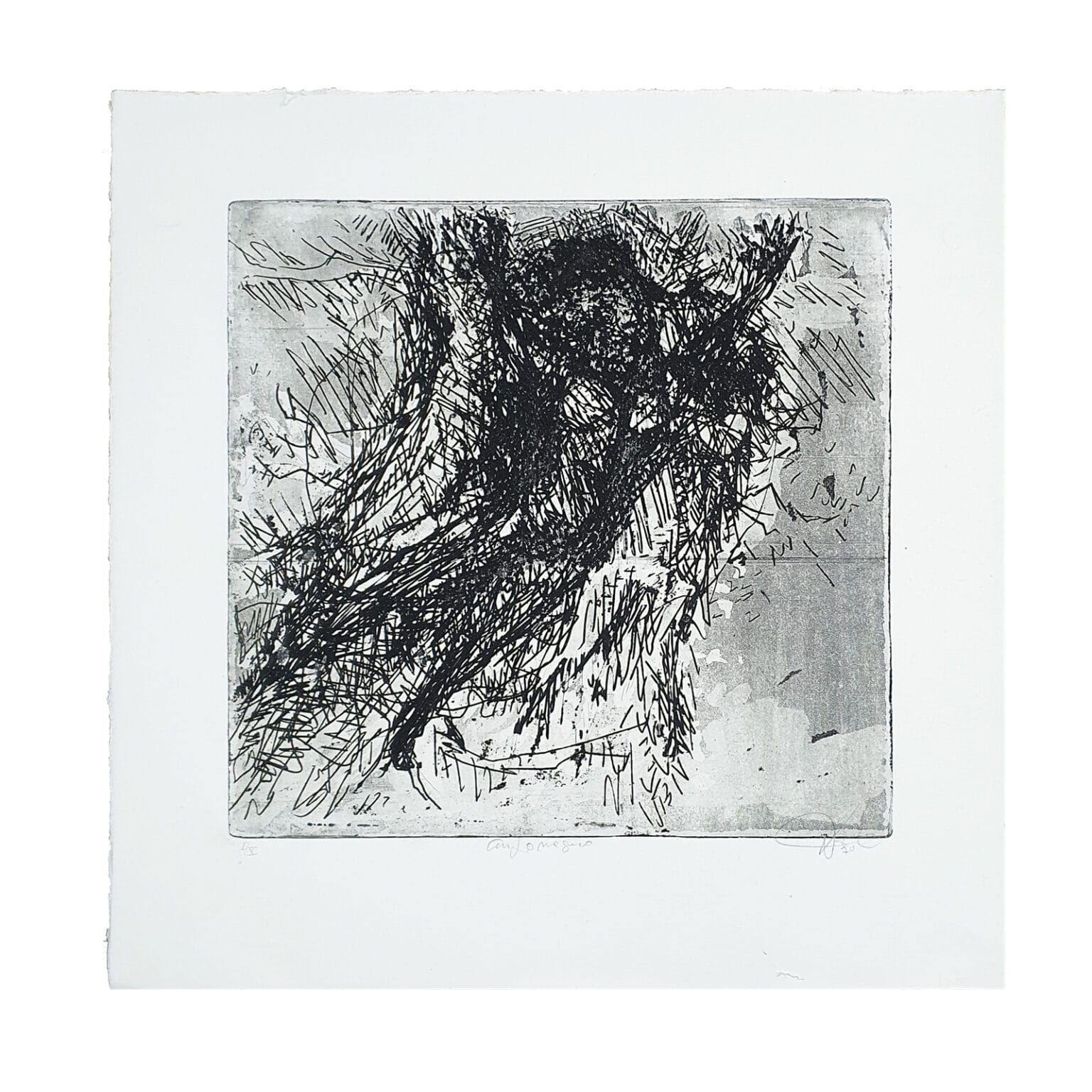 Gravura em metal Anjo Negro Darel Valença Lins