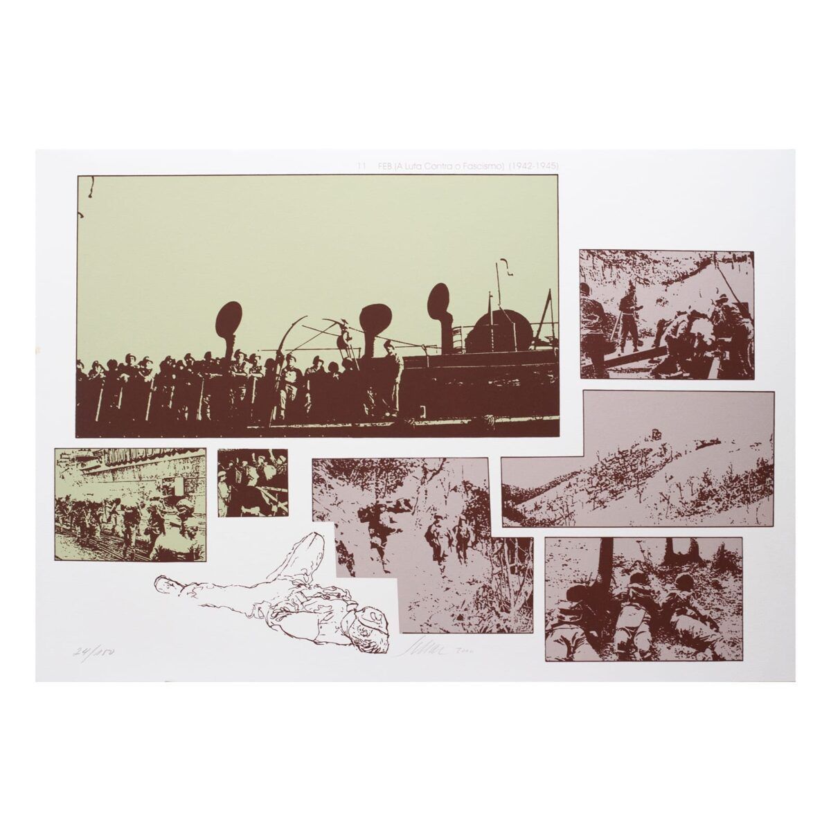Serigrafia "FEB (A luta contra o fascismo) (1942 - 1945)" | Carlos Scliar