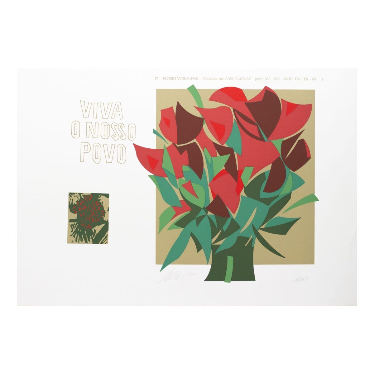 Serigrafia "Flores vermelhas" | Carlos Scliar