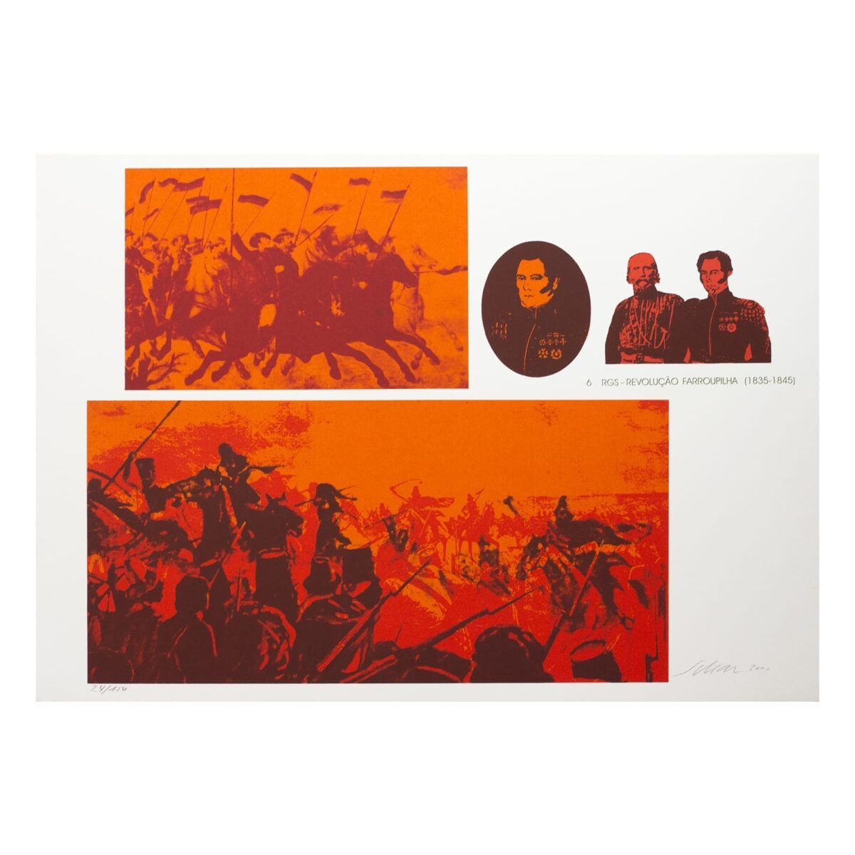 Serigrafia "RGS - Revolução Farroupilha (1835 - 1845)" | Carlos Scliar