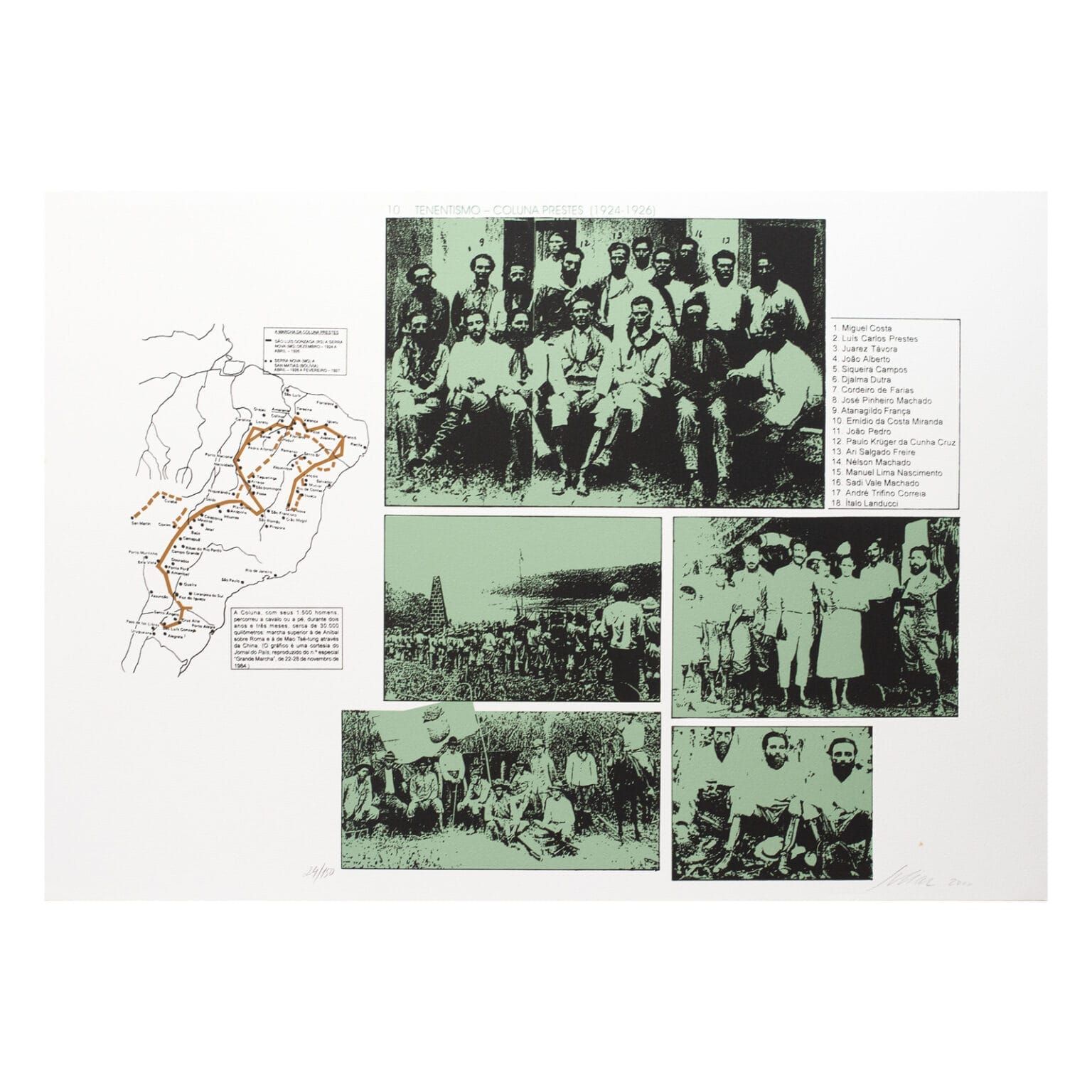 Serigrafia "Tenentismo - Coluna Prestes (1924 - 1926)" | Carlos Scliar