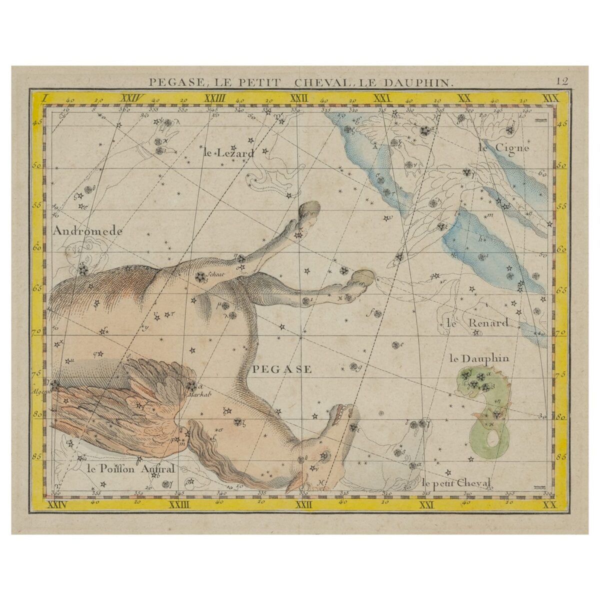 "Pegase, Le Petit Cheval, Le Dauphin" l Flamsteed / Fortin