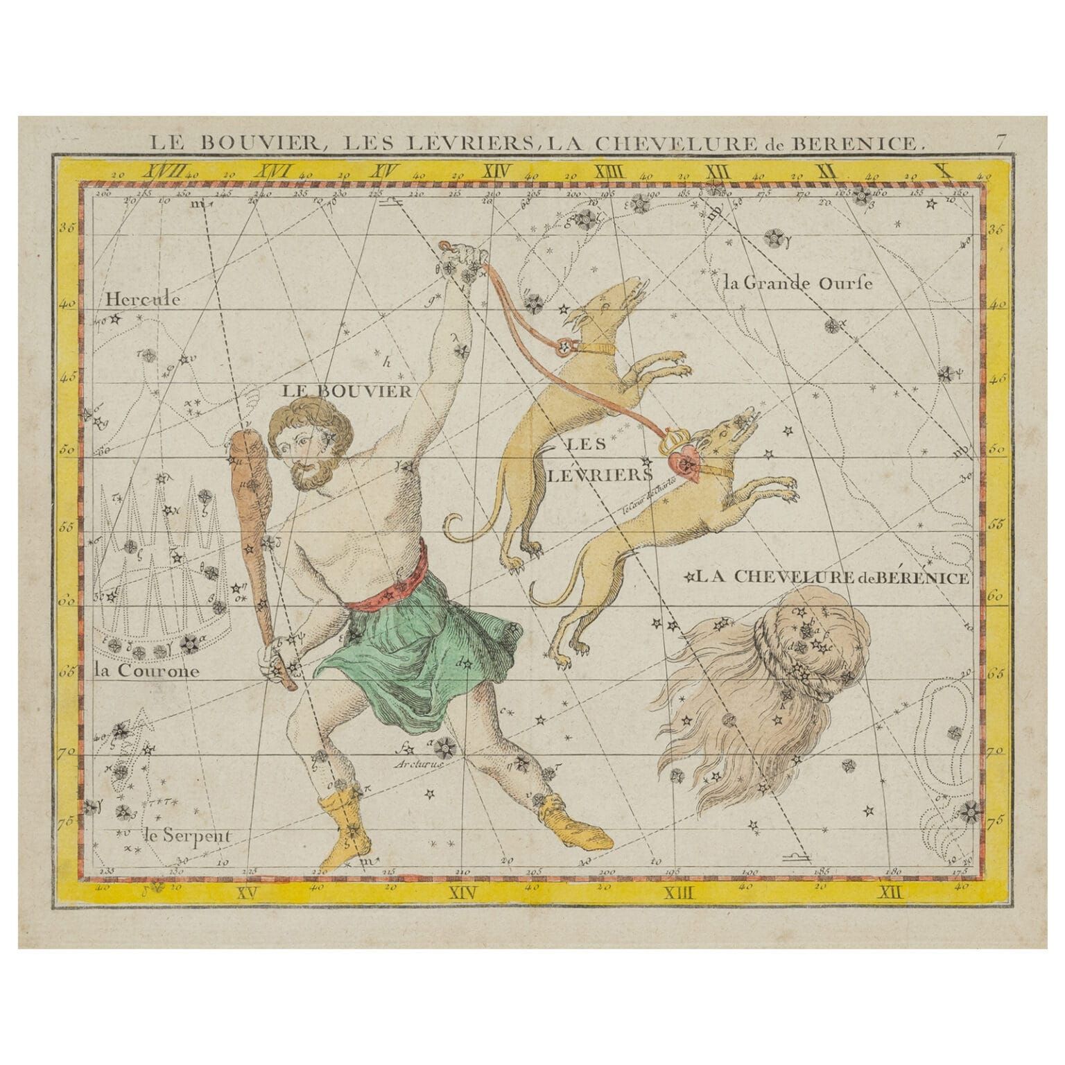 "Le Bouvier, Les Levriers, La Chevelure de Berenice" l Flamsteed / Fortin