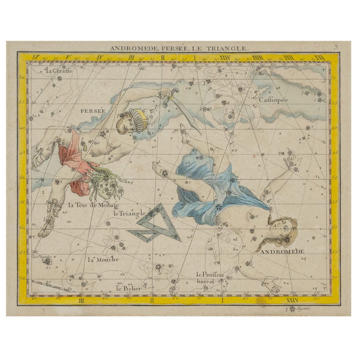 "Andromede, Persée, Le Triangle" l Flamsteed / Fortin