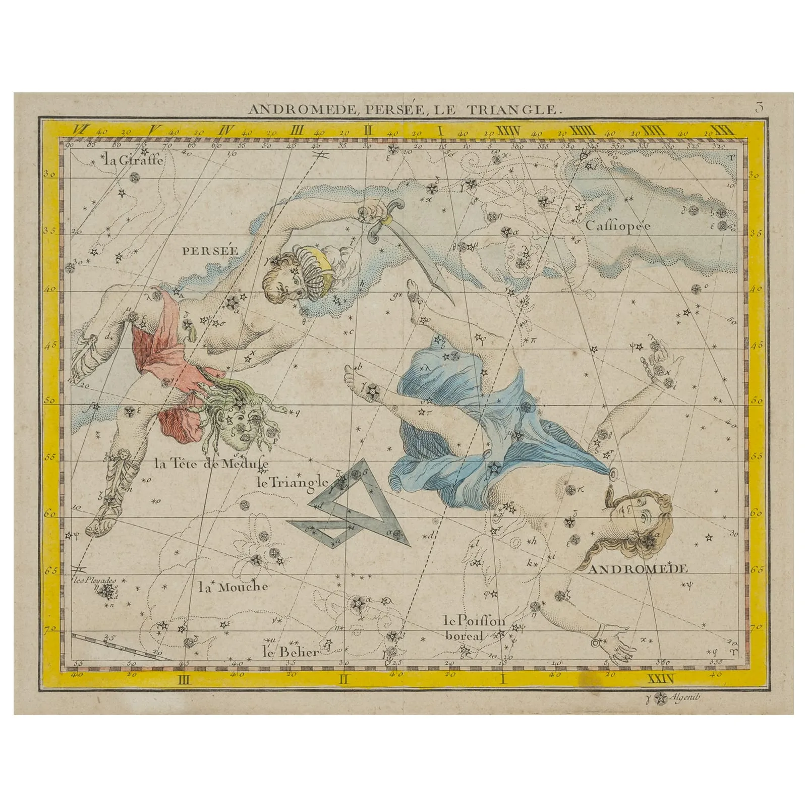"Andromede, Persée, Le Triangle" l Flamsteed / Fortin