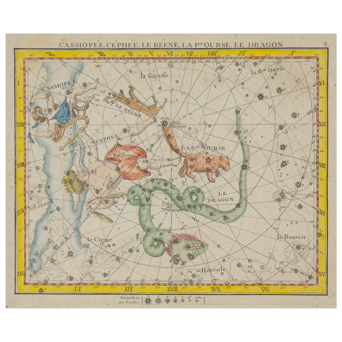 "Cassiopée, Céphée, Le Réene, La Pte Ourse, Le Dragon" l Flamsteed / Fortin