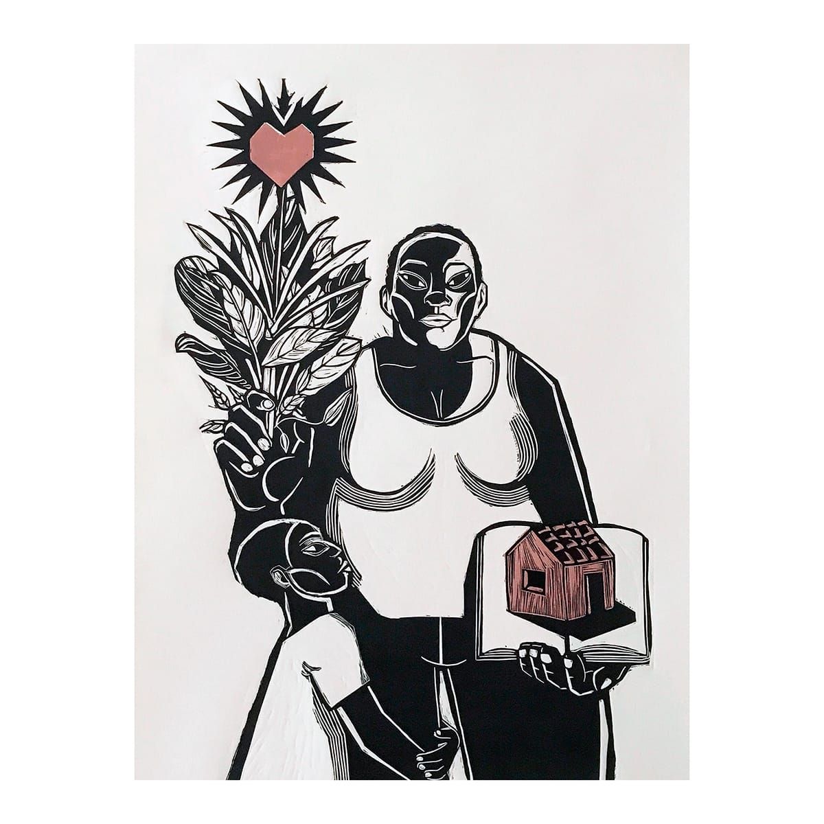 Xilogravura "Maria" - série "Sertão Carioca" | Thiago Modesto