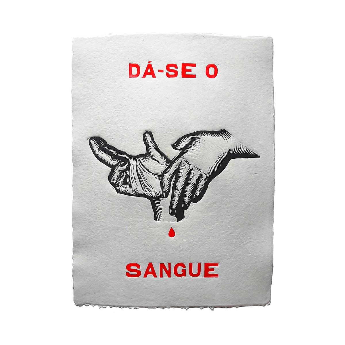 Xilogravura "Dá-se o sangue" - série "Sertão Carioca" | Thiago Modesto