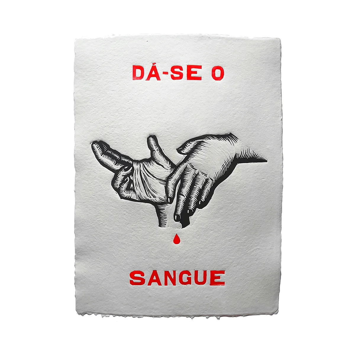Xilogravura "Dá-se o sangue" - série "Sertão Carioca" | Thiago Modesto