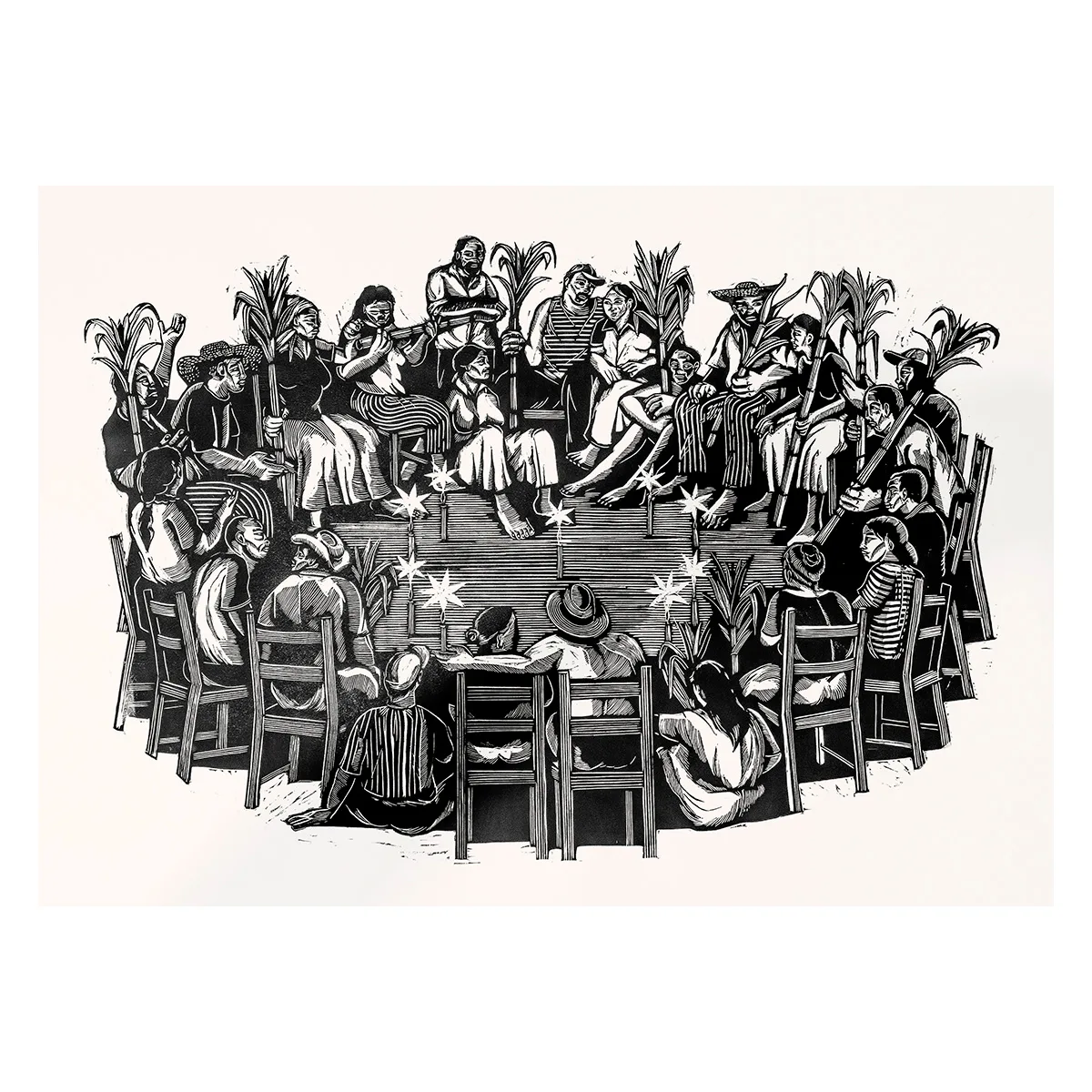 Xilogravura “Ritual” – série “Sertão Carioca” | Thiago Modesto