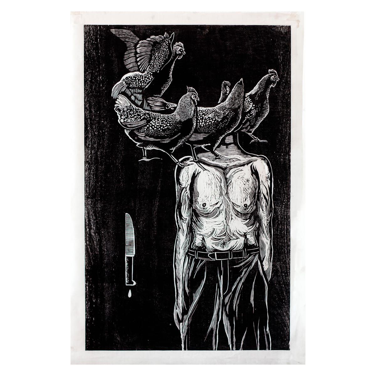 Xilogravura “Labuta” – série “No longe” | Thiago Modesto