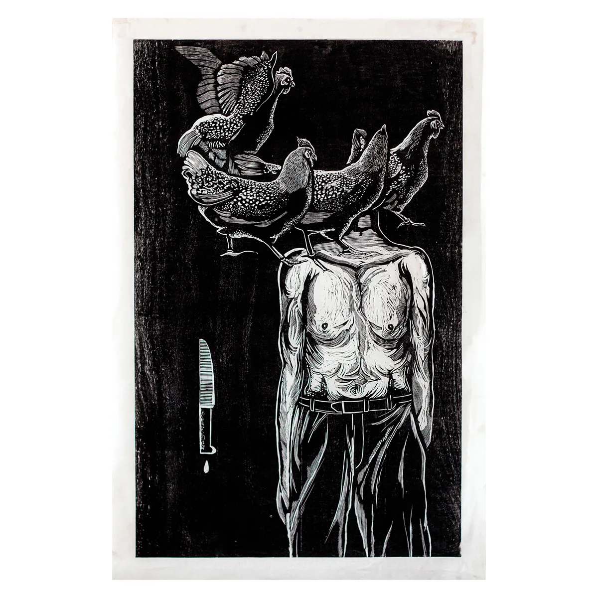 Xilogravura “Labuta” – série “No longe” | Thiago Modesto