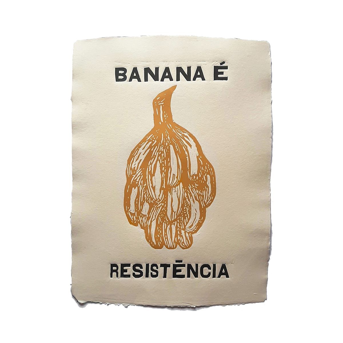Xilogravura “Banana é resistência” – série “Sertão Carioca” | Thiago Modesto