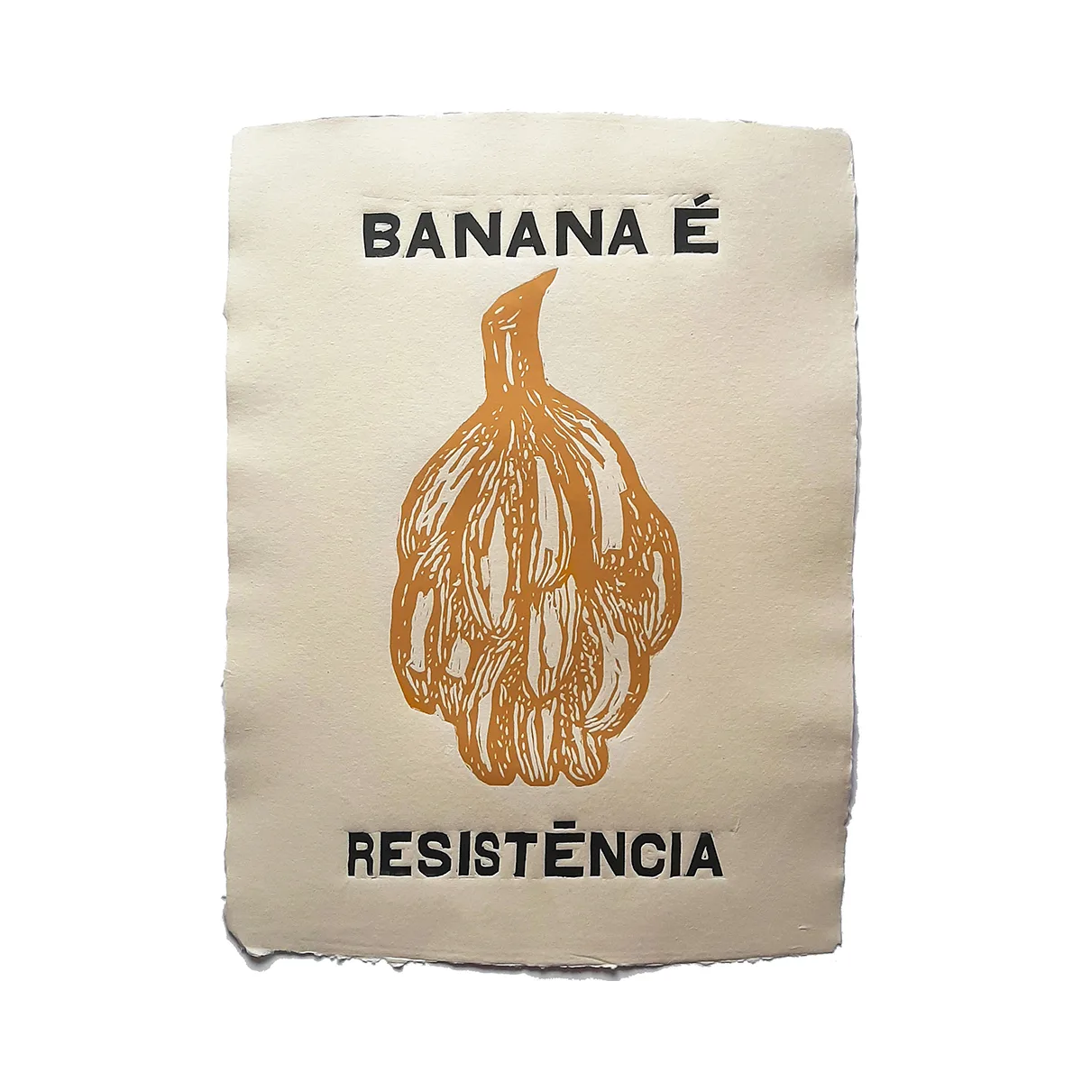 Xilogravura “Banana é resistência” – série “Sertão Carioca” | Thiago Modesto