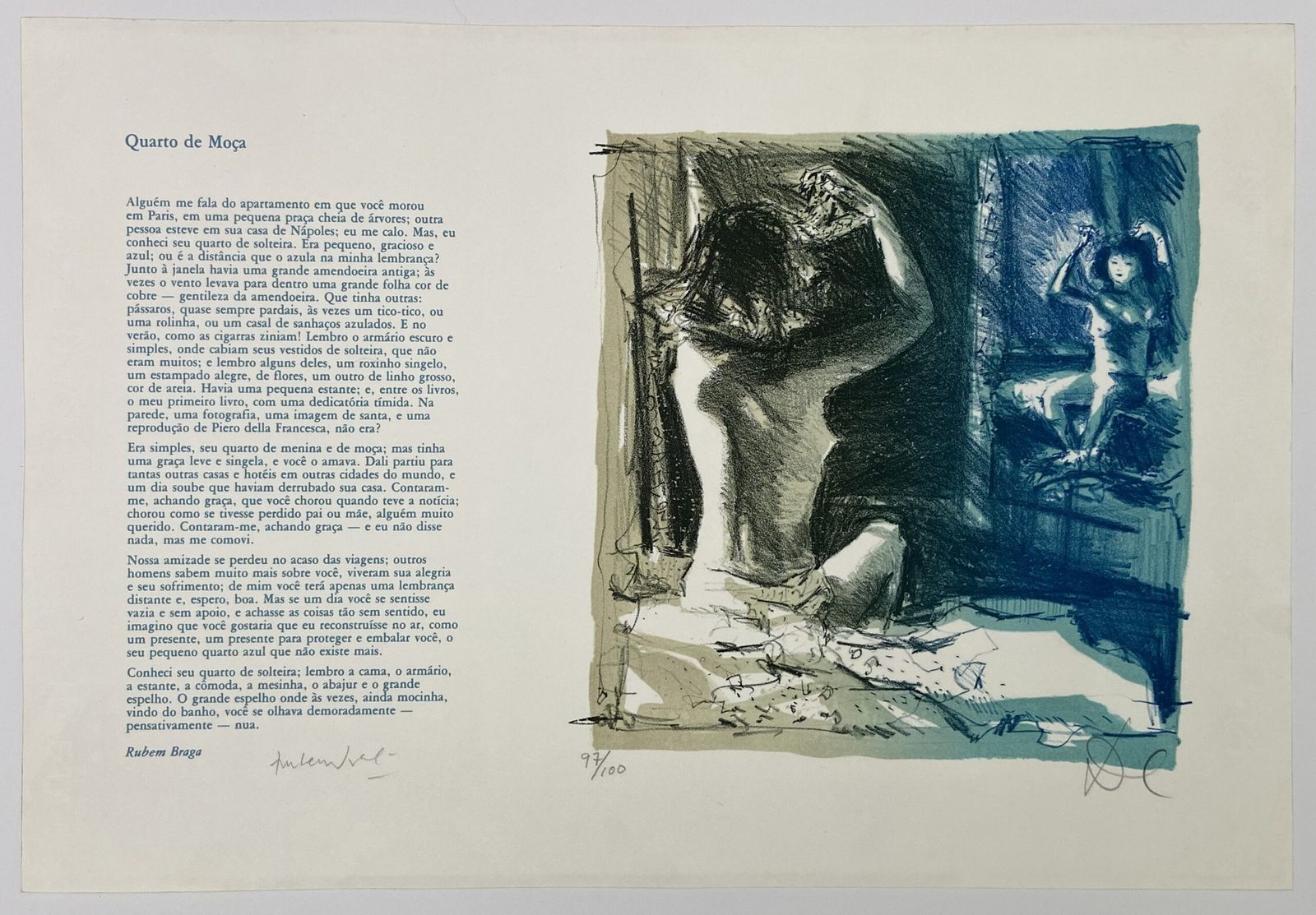 Litografia l Darel Valença Lins (colaboração com Rubem Braga)