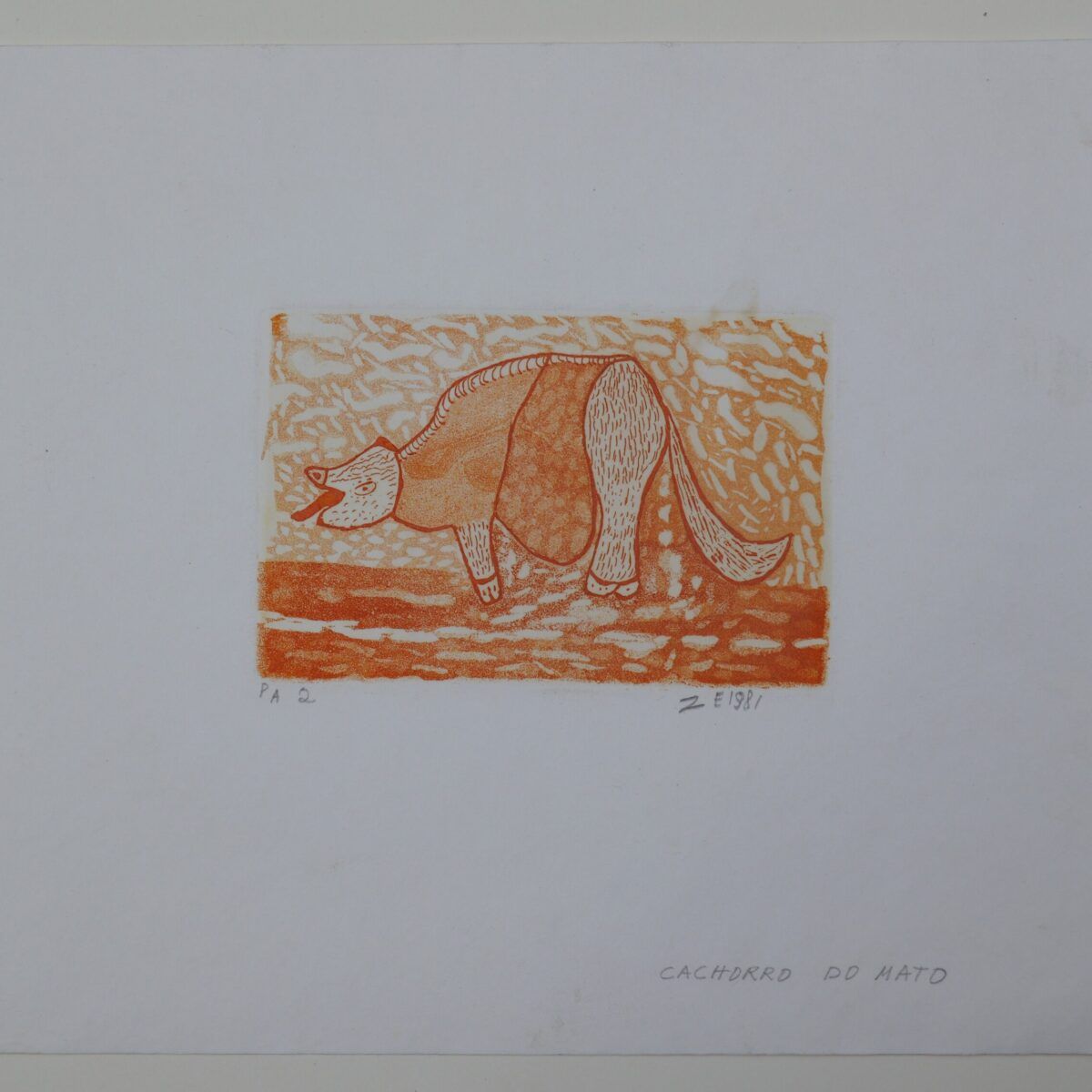 Gravura em metal 'Cachorro do Mato' 1981 | Zé Igino