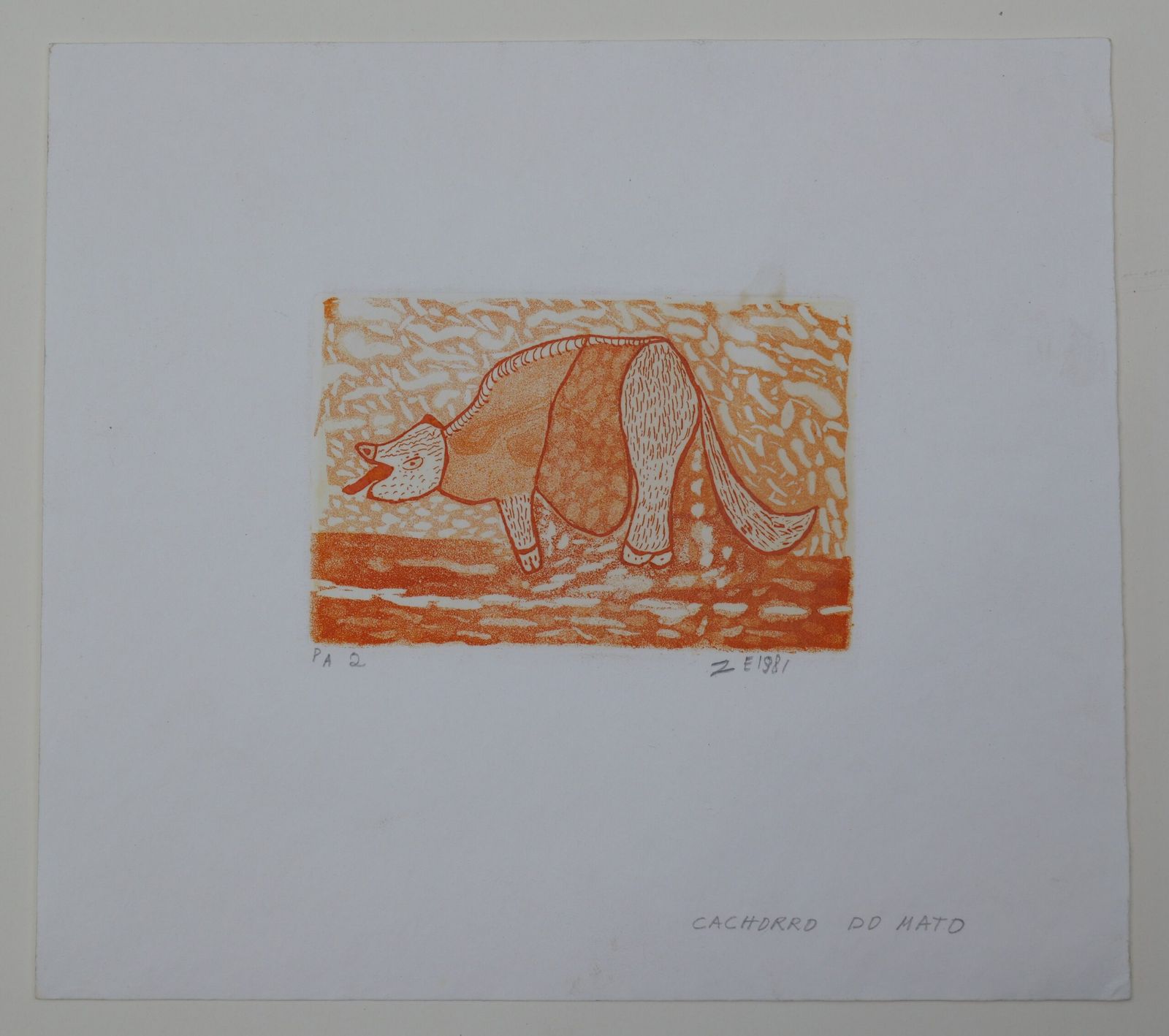 Gravura em metal 'Cachorro do Mato' 1981 | Zé Igino