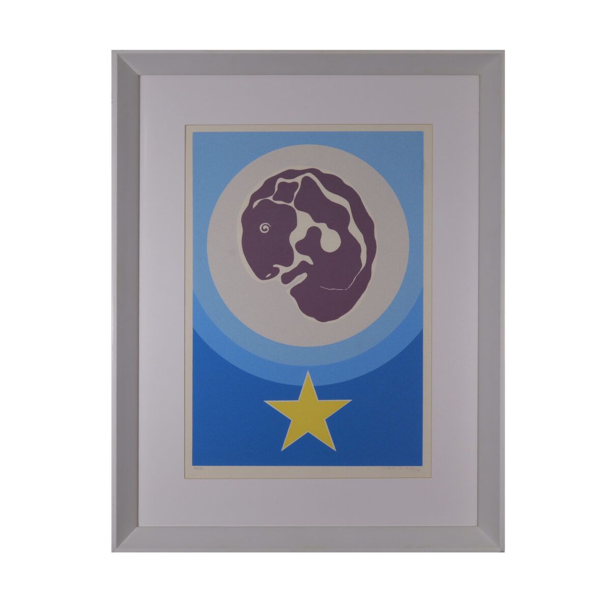 Serigrafia de Athos Bulcão com tema de máscara de 1978