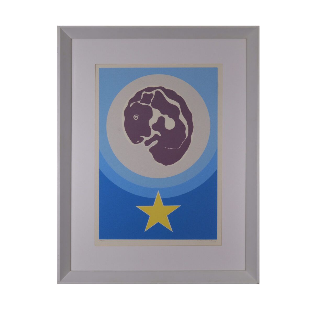 Serigrafia de Athos Bulcão com tema de máscara de 1978