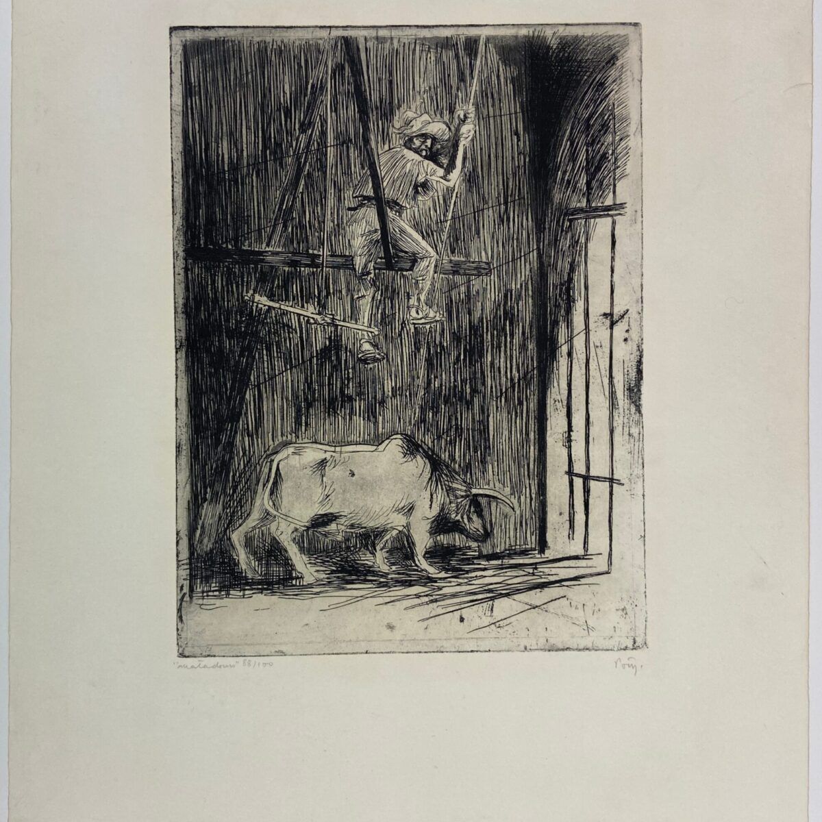 Gravura em metal Matadouro de Poty Lazzarotto