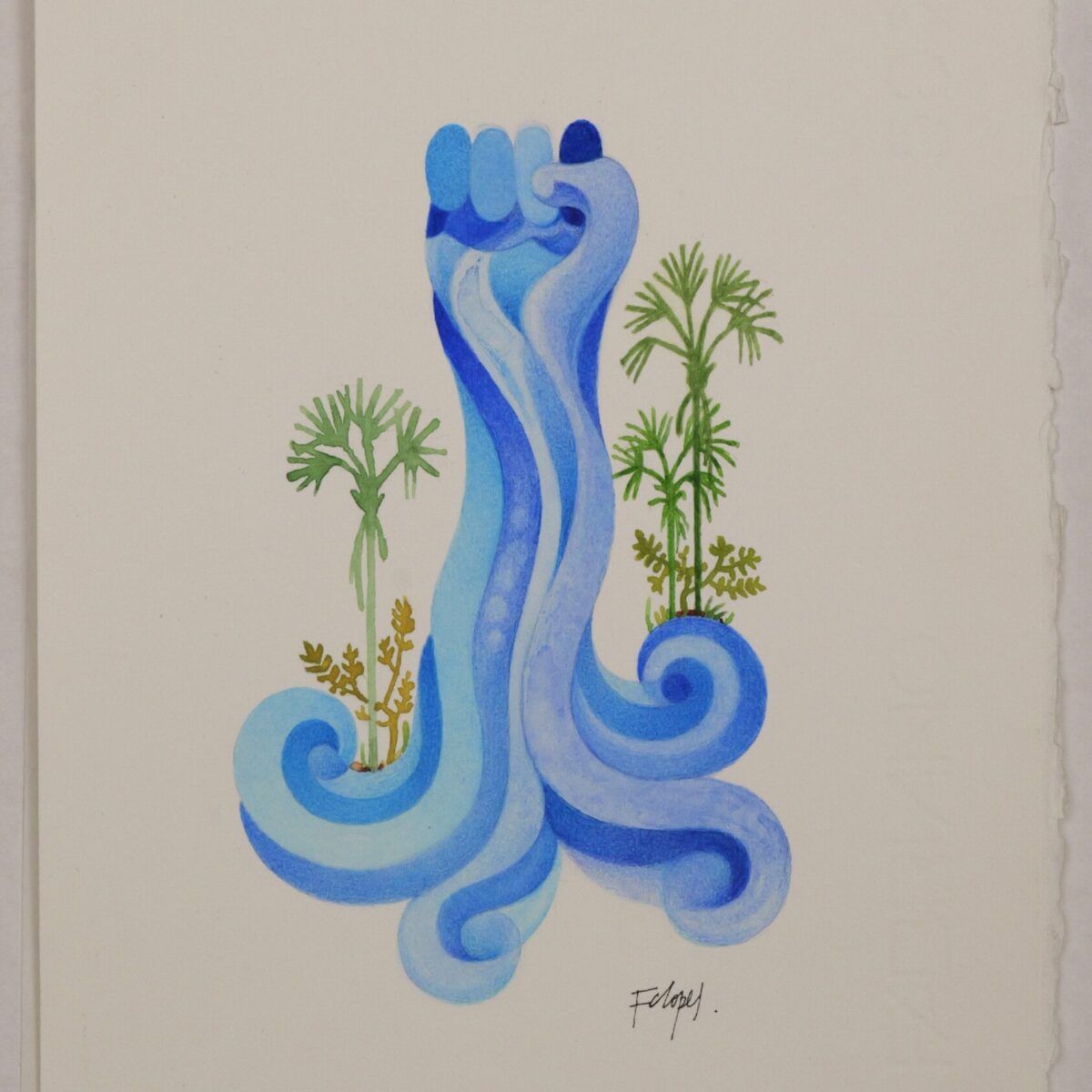 Ilustração original 'Força das águas' | Fernando Lopes