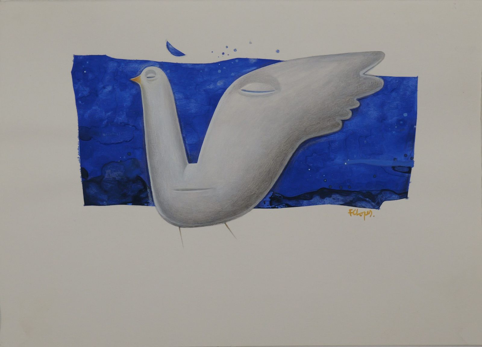 Ilustração original 'Pomba em paz' | Fernando Lopes