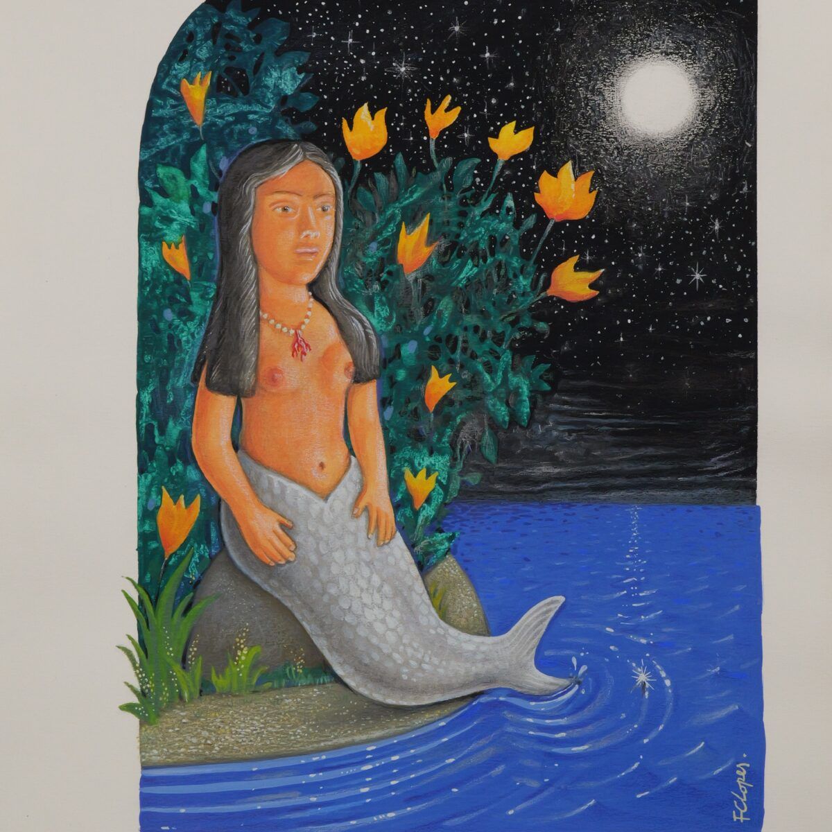 Ilustração original 'Sereia' | Fernando Lopes