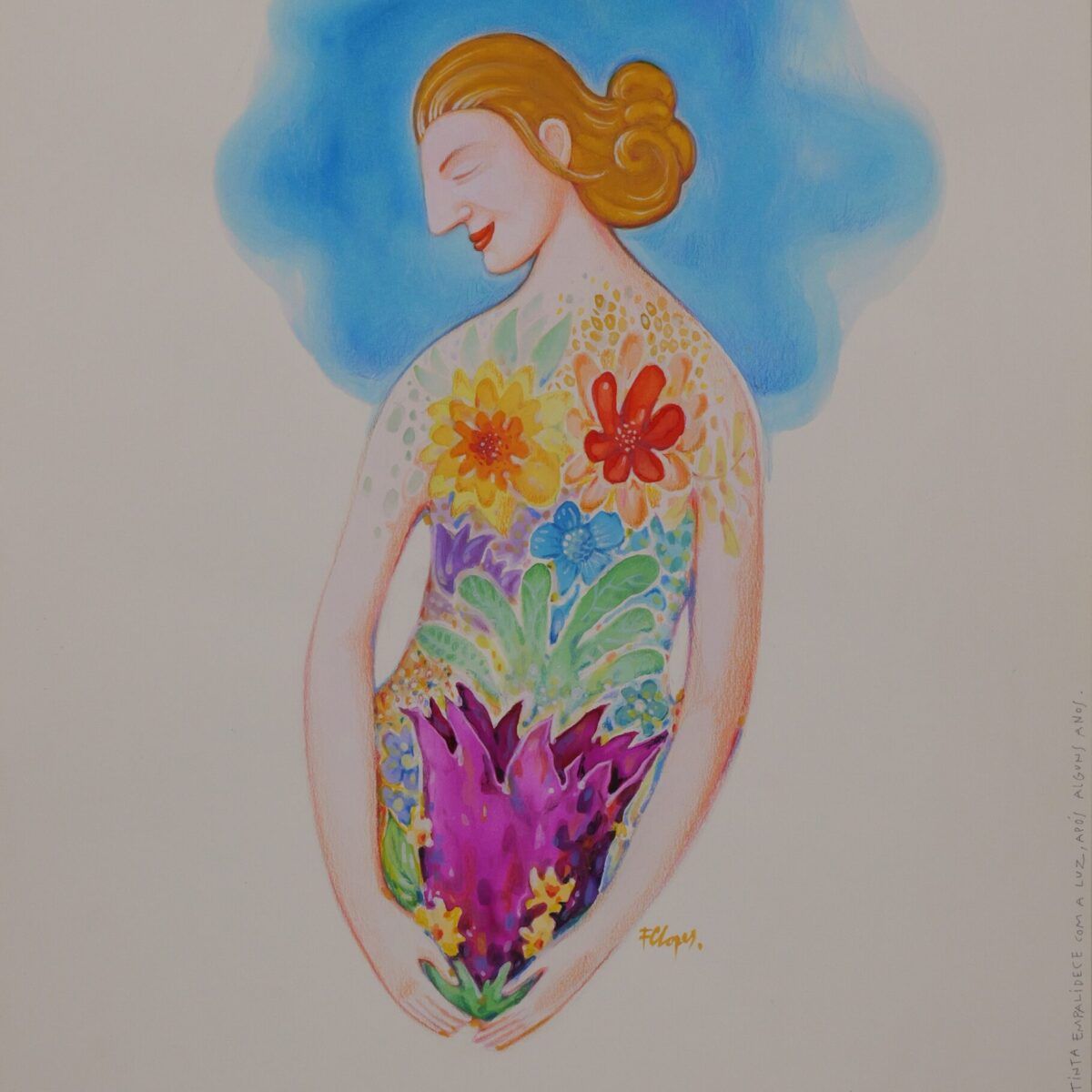 Ilustração original 'Mulher em flor' | Fernando Lopes
