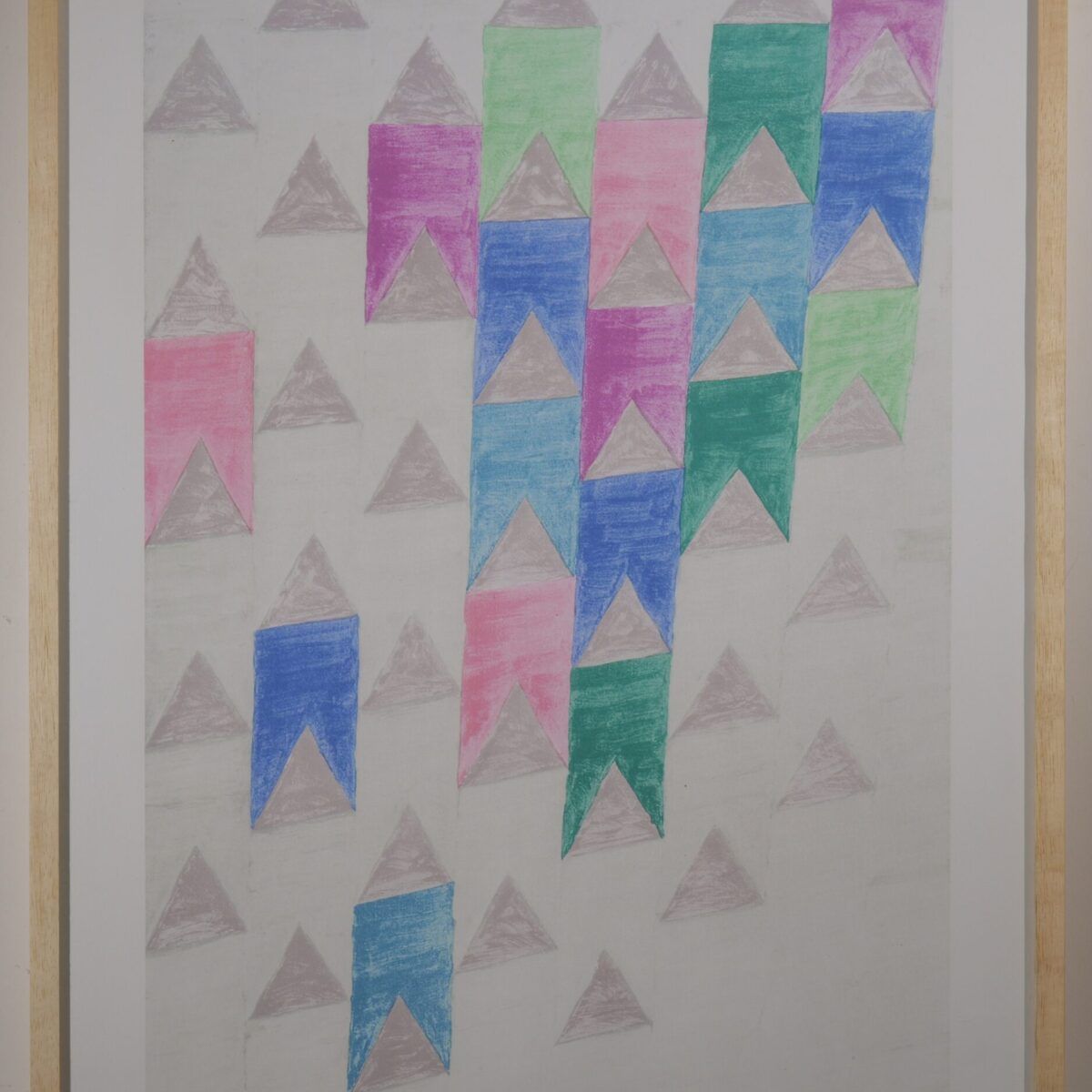 Alfredo Volpi , gravura colorida bandeirinhas