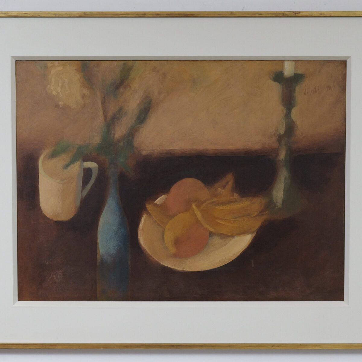 Pintura "Prato com Frutas, Rosa e Cristal" | Carlos Scliar