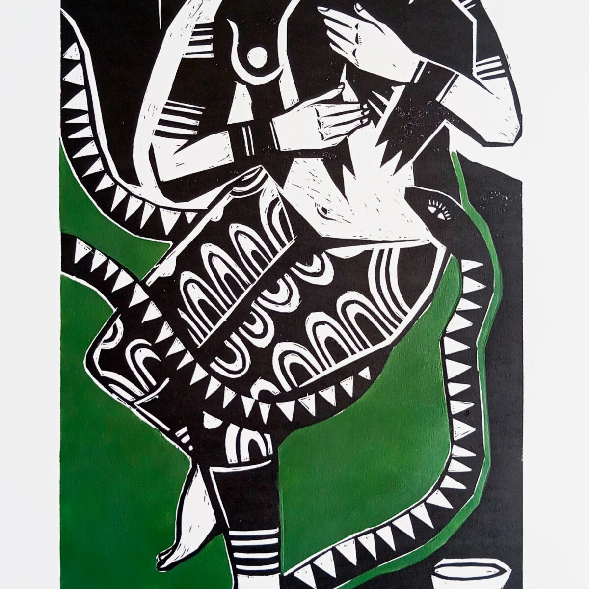 Xilogravura "Índia Protetora" | Thiago Modesto