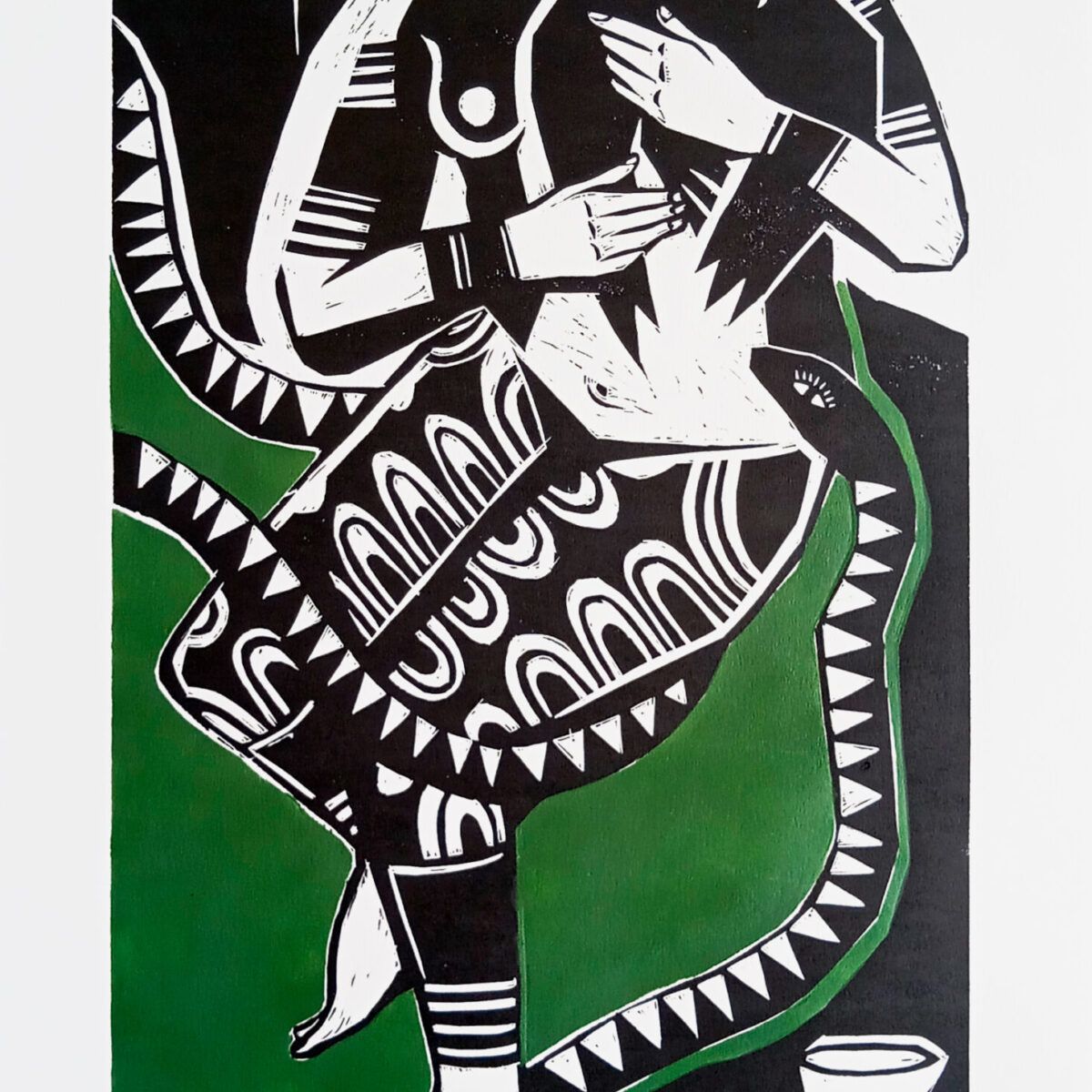 Xilogravura "Índia Protetora" | Thiago Modesto