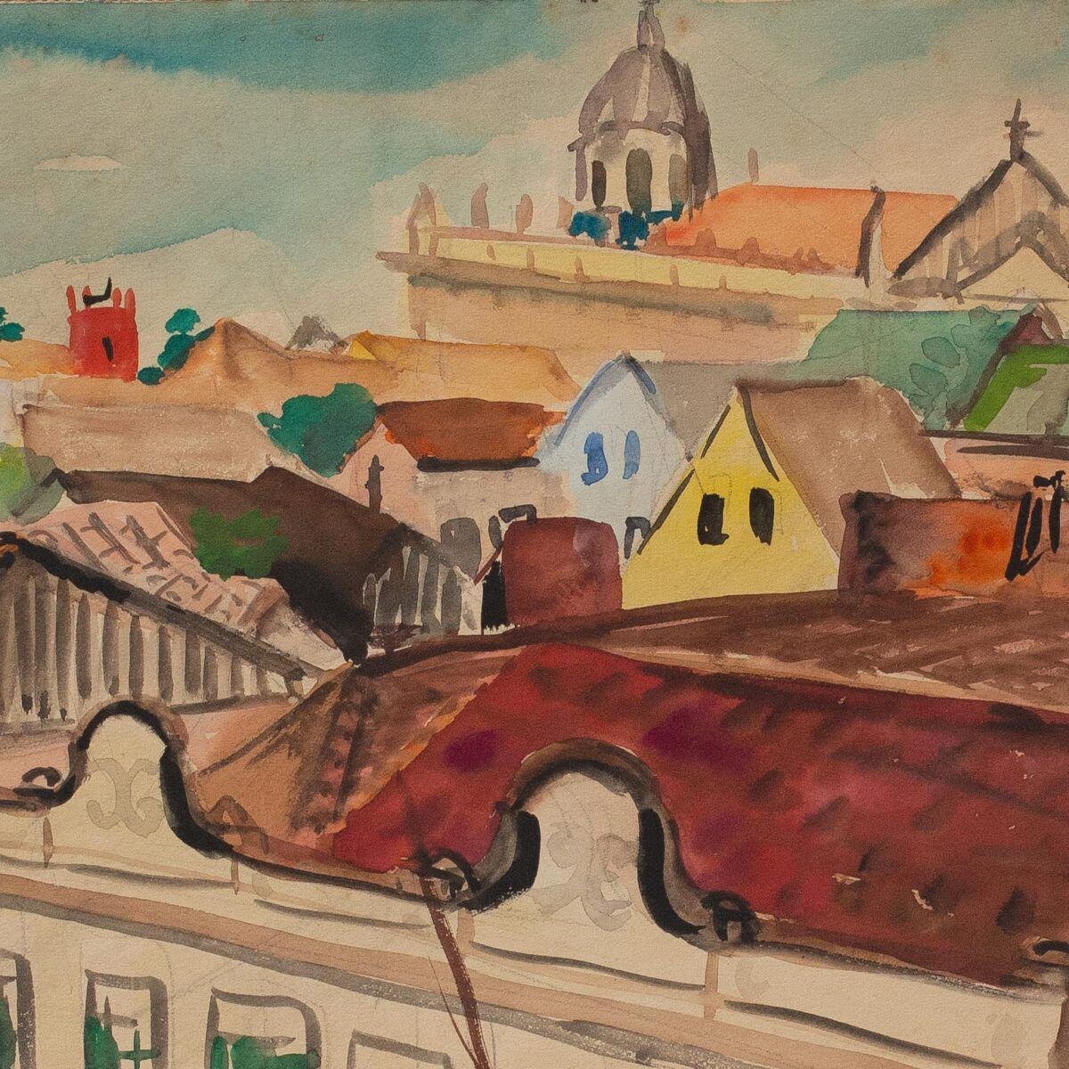 Aquarela "Telhados" 1948 | Alice Brill